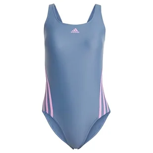adidas Damski strój kąpielowy z 3 paskami 34, Ulubiony atrament/preferowany fioletowy, 38 - Stroje kąpielowe - miniaturka - grafika 1
