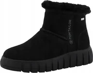 Śniegowce damskie - TOM TAILOR CZARNE ZAMSZOWE ŚNIEGOWCE Z FUTERKIEM 34 6AA - miniaturka - grafika 1