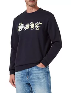 BOSS Męska bluza Welogocrew, ciemnoniebieska 404, M - Bluzy męskie - miniaturka - grafika 1