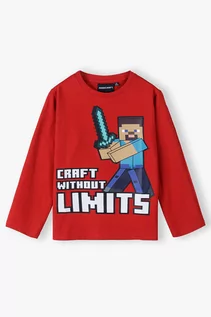 Bluzki dla chłopców - Bluzka chłopięca bawełniana z długim rękawem  Minecraft - grafika 1