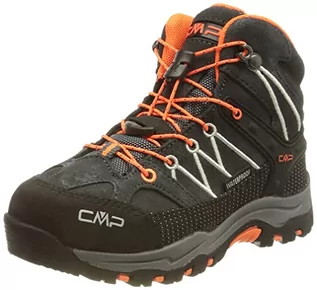 Buty dla dziewczynek - CMP Unisex dziecięce buty trekkingowe Rigel Mid Trekking Shoe Wp, Antracite Flash Orange, 35 EU - grafika 1