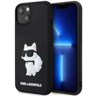 Etui i futerały do telefonów - Karl Lagerfeld KLHCP14S3DRKHNK iPhone 14 6.1" czarny/black hardcase Rubber Choupette 3D - miniaturka - grafika 1
