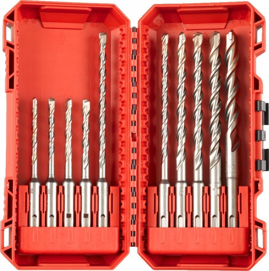 Milwaukee Wiertło DRILL SDS PLUS M2 SET 10pcs /5-6-6x110mm - 6-6-8-8-10-12-14x160mm/