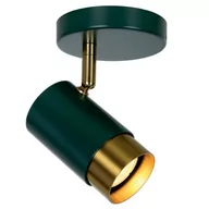 Lampy ścienne - Lucide Kinkiet LAMPA ścienna FLORIS 35913/01/33 regulowana OPRAWA metalowy reflektorek zielony złoty 35913/01/33 - miniaturka - grafika 1
