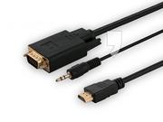Kable komputerowe i do monitorów - Elmak Savio CL-104 HDMI-VGA M/M + Audio, Full HD, 1,8m (KABSAVMON0039 [7301940]) - miniaturka - grafika 1