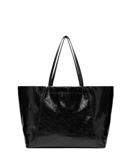 Liebeskind Berlin L CHUDY Paper Touch Crinkle Shopper, kolor czarny, czarny