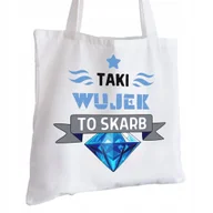 Torby i wózki na zakupy - Torba Bawełniana biała dla Wujka Na Prezent ekologiczna Trwały Nadruk - miniaturka - grafika 1