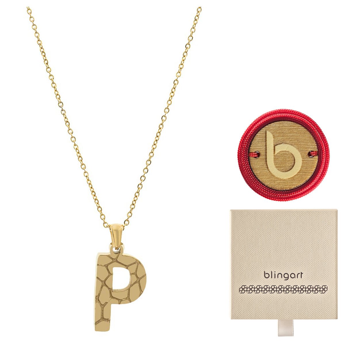 Naszyjnik łańcuszek celebrytka pozłacany z literą