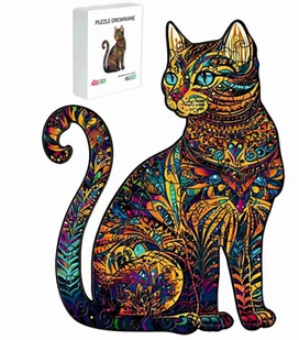 PUZZLE DREWNIANE DLA DZIECI DOROSŁYCH 115 ELEMENTÓW KOT PREZENT DLA DZIECI - Puzzle - miniaturka - grafika 1