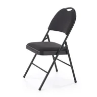 Krzesła - Krzesło tapicerowane K566 czarne składane - miniaturka - grafika 1