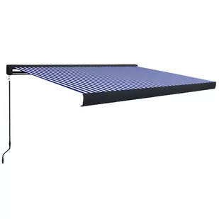 Markiza kasetowa ręczna VIDAXL, niebieska, 450x300 cm - Markizy - miniaturka - grafika 1