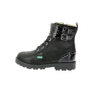 Botki damskie - KICKERS GROOROCK Botki dla chłopców i dziewczynek, 10 UK dziecko, Błyszczący czarny, 10 UK Child - miniaturka - grafika 1