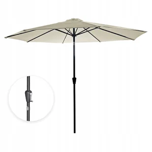 PARASOL OGRODOWY DUŻY SOLIDNY SKŁADANY 3 M Z KORBKĄ REGULACJA XL ECRU - Parasole ogrodowe - miniaturka - grafika 1