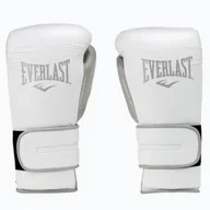 Rękawice bokserskie - Everlast Rękawice bokserskie Powerlock 2 skórzane białe - miniaturka - grafika 1