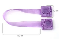 Akcesoria do wystroju okien - Upinacz dekoracyjny z magnesem kwadrat fioletowy x2 - miniaturka - grafika 1