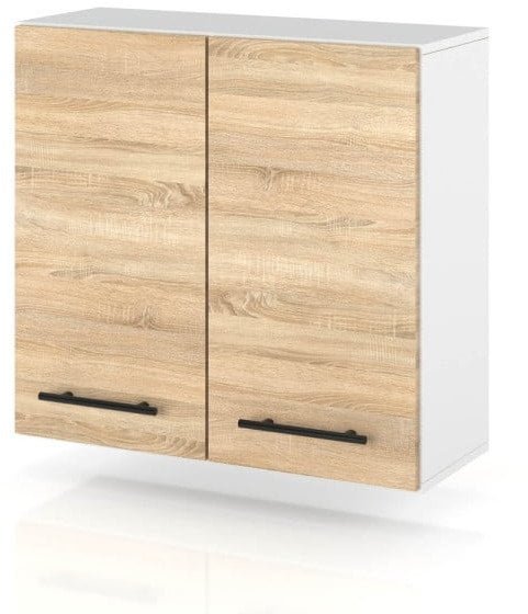 szafka kuchenna wisząca modułowa drewniana z uchwytami 80cm spremium sonoma
