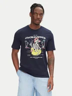 Koszulki męskie - Jack&Jones T-Shirt Eljah 12268472 Granatowy Relaxed Fit - miniaturka - grafika 1