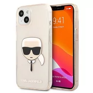 Etui i futerały do telefonów - Karl Lagerfeld Choupette Head Glitter - Etui iPhone 13 Mini (złoty) KLHCP13SKHTUGLGO - miniaturka - grafika 1