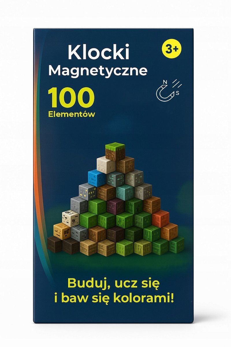 Klocki magnetyczne dla dzieci – świat kostek, 100 elementów (B034)