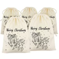 Ozdoby bożonarodzeniowe - ZESTAW ŚWIĄTECZNYCH WORKÓW PREZENTOWYCH POD CHOINKĘ NA GWIAZDKĘ MIKOŁAJKI SANIE - miniaturka - grafika 1