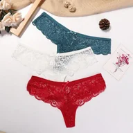 Majtki damskie - Stringi koronkowe 3 szt. - 3 XL - miniaturka - grafika 1