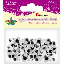 Titanum Oczy dekoracyjne samoprzylepne CZARNE OWALNE 6 x 8 mm 50 sztuk CRAFT-FUN 307629 5744 - Dekoratorstwo - miniaturka - grafika 3