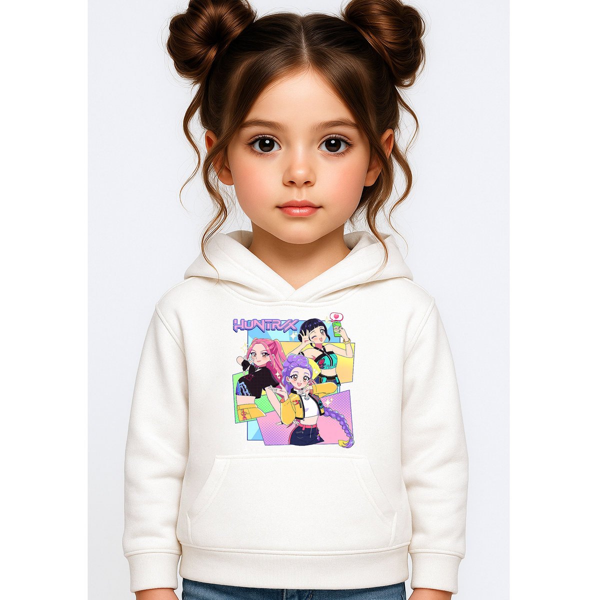 BLUZA DZIECIĘCA K-POPOWE ŁOWCZYNIE DEMONÓW HUNTRIX 122-128 Z KAPTUREM