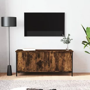 vidaXL Szafka pod telewizor, przydymiony dąb, 102x35x45 cm - Szafki RTV - miniaturka - grafika 1