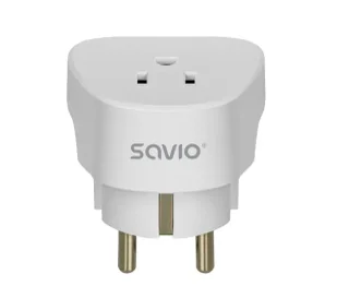 Savio AP-01 gniazdo US – wtyk EU - Akcesoria podróżnicze - miniaturka - grafika 2