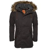 Kurtki męskie - Kurtka męska parka Superdry Mountain Rookie Aviator zimowa czarna z kapturem-XXL - miniaturka - grafika 1