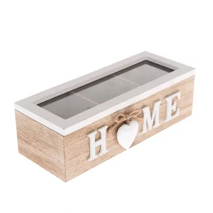 Drewniane pudełko dekoracyjne Heart in home, 23 x 10 x 8,5 cm - Dekoracje domu - miniaturka - grafika 1