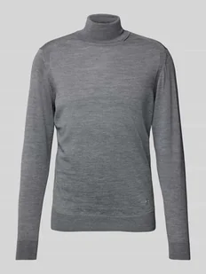 Sweter z dzianiny z golfem - Swetry męskie - miniaturka - grafika 1