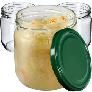 Słoiki Salla 425ml 12 szt. 82mm + wieczka zielone - Pojemniki kuchenne - miniaturka - grafika 1