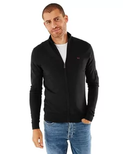 Mexx Męski sweter kardigan, czarny, XXL - Swetry męskie - miniaturka - grafika 1