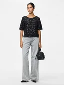 Koszulki i topy damskie - Pieces Top "Kam" w kolorze czarnym - miniaturka - grafika 1