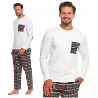 Piżamy damskie - PIŻAMA MĘSKA DŁUGA SPODNIE W KRATĘ PREZENT NA ŚWIĘTA KLASYCZNA MORAJ XXL - miniaturka - grafika 1