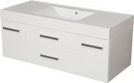 Szafki łazienkowe - Szafka łazienkowa biała 120 cm z umywalką FOKUS NEW - miniaturka - grafika 1
