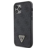 Etui i futerały do telefonów - Etui Guess GUHCP12MP4TDSCPK na iPhone 12 / 12 Pro - czarne Crossbody 4G Metal Logo - miniaturka - grafika 1