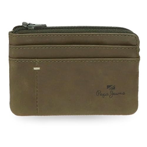 Pepe Jeans Staple Portfel z uchwytem na karty Zielony 11x7x1,5 cm Skóra by Joumma Bags, Zielony, Talla única, Portfel na karty