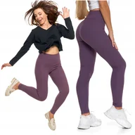 Legginsy - LEGGINSY DAMSKIE Waflowana Struktura Wysoki Stan Getry Kryjące MORAJ L/XL - miniaturka - grafika 1