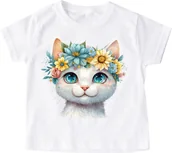 Koszulki dla dziewczynek - Koszulka dla dziewczynki z kotem kotek1 - miniaturka - grafika 1