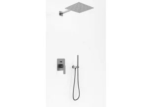 Kohlman Experience Gray Zestaw prysznicowy podtynkowy z deszczownicą kwadratową 30x30 cm szczotkowany grafit QW210EGQ30 - Zestawy prysznicowe - miniaturka - grafika 1