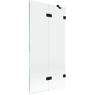 Mexen Lunar parawan nawannowy 2-skrzydłowy prawy 90 x 150 cm, transparent, czarny - 897-090-100-70-00-P - Parawany nawannowe - miniaturka - grafika 1
