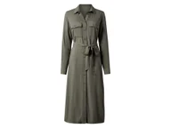 Sukienki - esmara® Sukienka koszulowa damska z wiskozy (Khaki, 34) - miniaturka - grafika 1