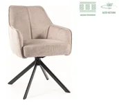 Krzesła - Krzesło obrotowe NOTTI BREGO beż na czarnym stelażu - miniaturka - grafika 1