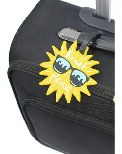 Akcesoria podróżnicze - Adresownik na walizkę słońce w okularch - grafika 1