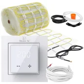 Ogrzewanie podłogowe - Mata grzewcza pod płytki MISSION AIR PTC MA-160W/m2 3m² (6mb x 50cm) + regulator Aries LCD Biały - miniaturka - grafika 1
