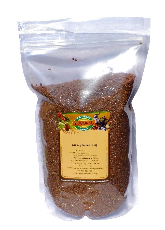 LEN SIEMIĘ LNIANE 1 kg MEGA PAKA Skworcu
