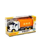 Samochody i pojazdy dla dzieci - Polesie 86501 '';Profi' samochód komunalny z napędem, pomarańczowy, światło, dźwięk w pudełku - miniaturka - grafika 1