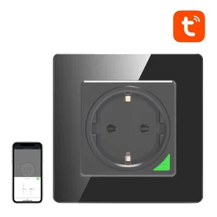Inteligentne gniazdo ścienne WiFi Avatto N-WOT10-EU-B TUYA (czarne) - Listwy zasilające - miniaturka - grafika 1